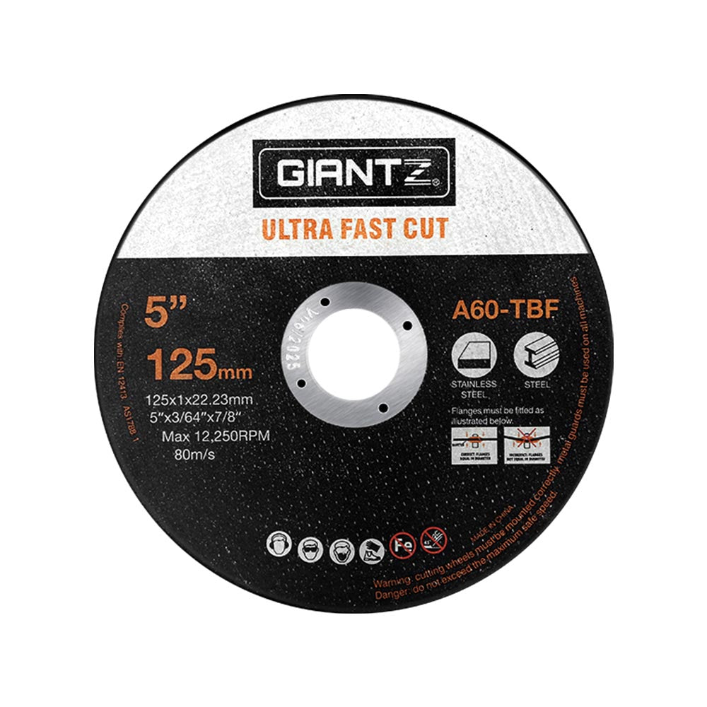 Giantz 100-Piece Cutting Discs 5 125mm Angle Grinder Thin Cut Off Wheel Metal