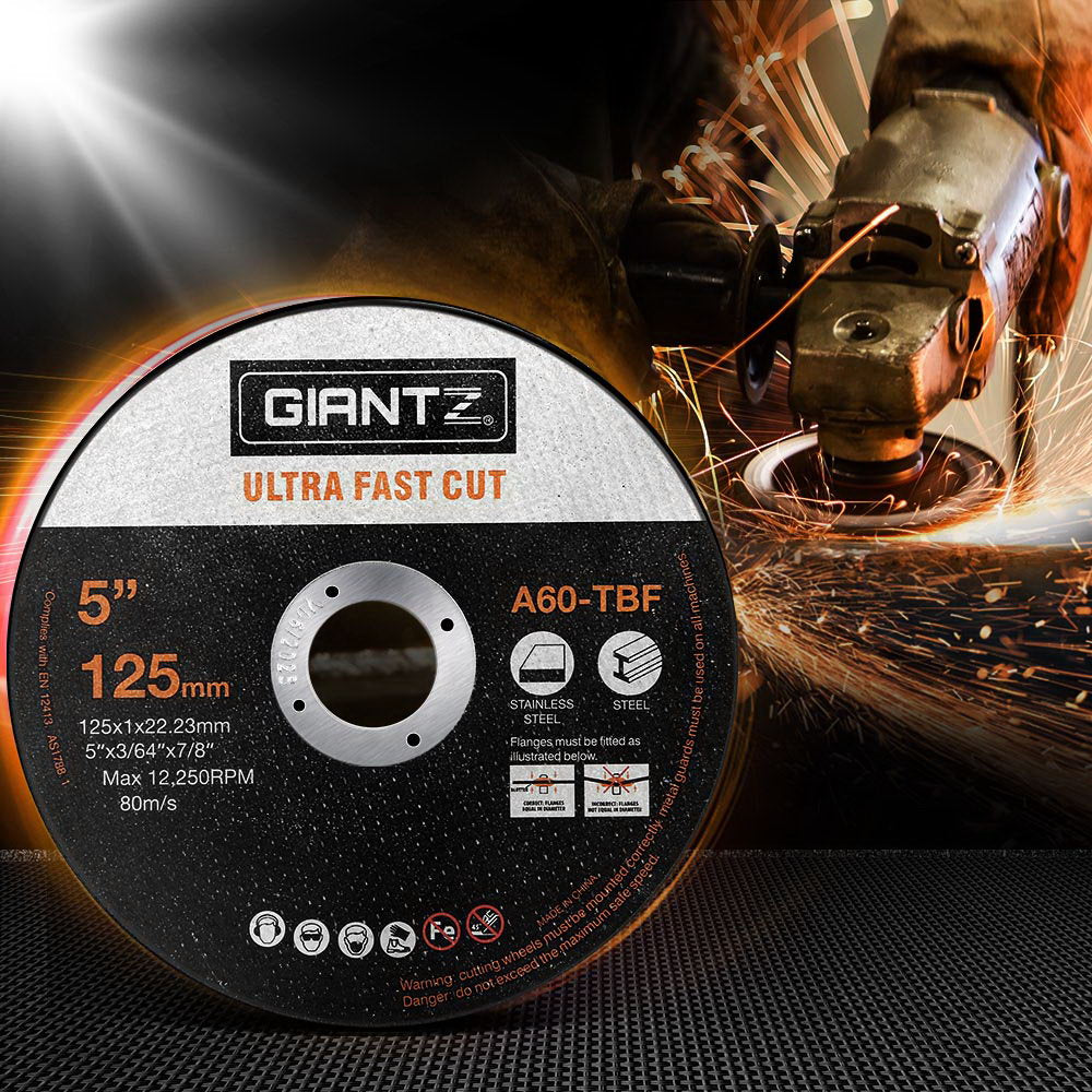 Giantz 100-Piece Cutting Discs 5 125mm Angle Grinder Thin Cut Off Wheel Metal