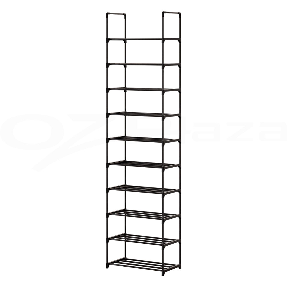 Artiss 10-Tier Stackable Shoe Rack - Black Dunn Storage Solution