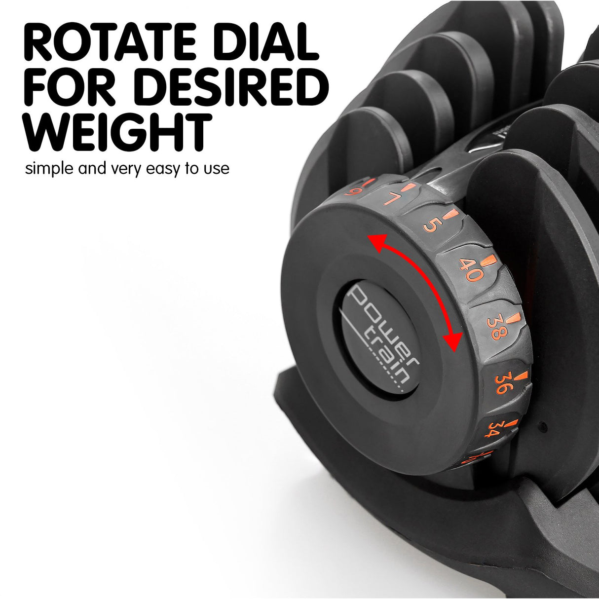 Powertrain 40kg Adjustable Dumbbell Home Gym Exercise Equipment Free Weights