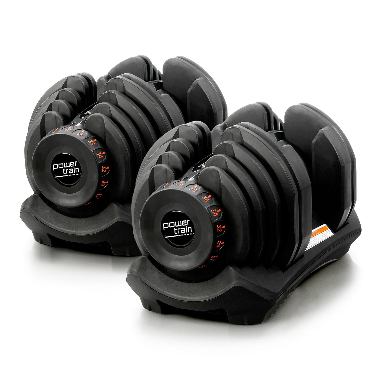 Powertrain 2x 40kg Adjustable Dumbbell Home Gym Exercise Equipment Free Weights