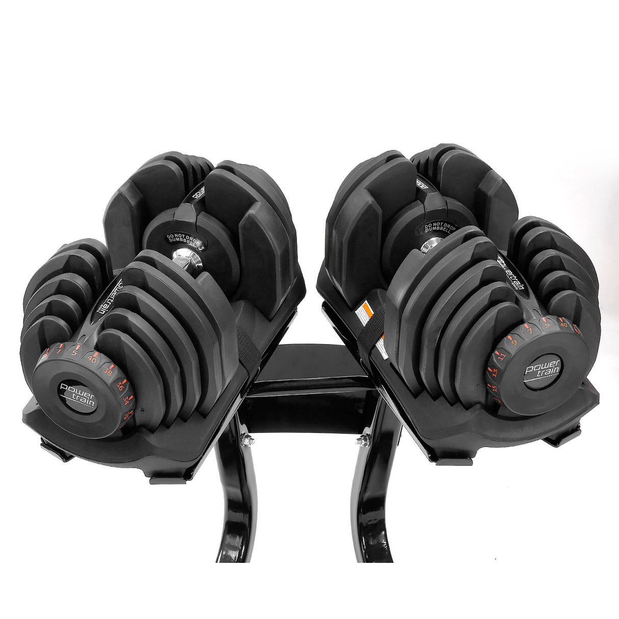 Powertrain 80kg Adjustable Dumbbell Set W Stand Home Gym Exercise Free Weights