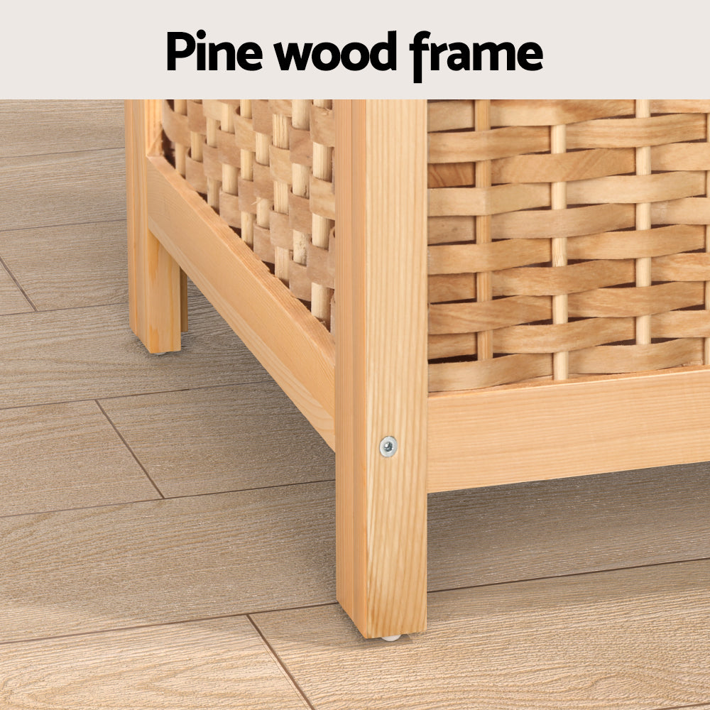 Pinewood Laundry Hamper with Removable Storage Bag and Detachable Lid