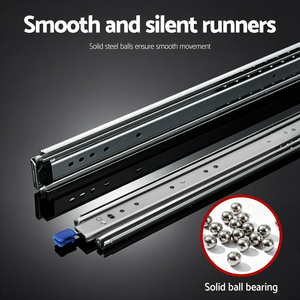 Giantz 2x Drawer Slides Full Extension Locking 227kg 1804-3608mm Length