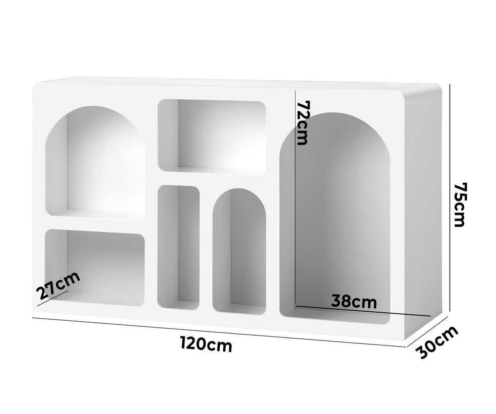 Oikiture Display Cabinet with 6 Irregular Shelves