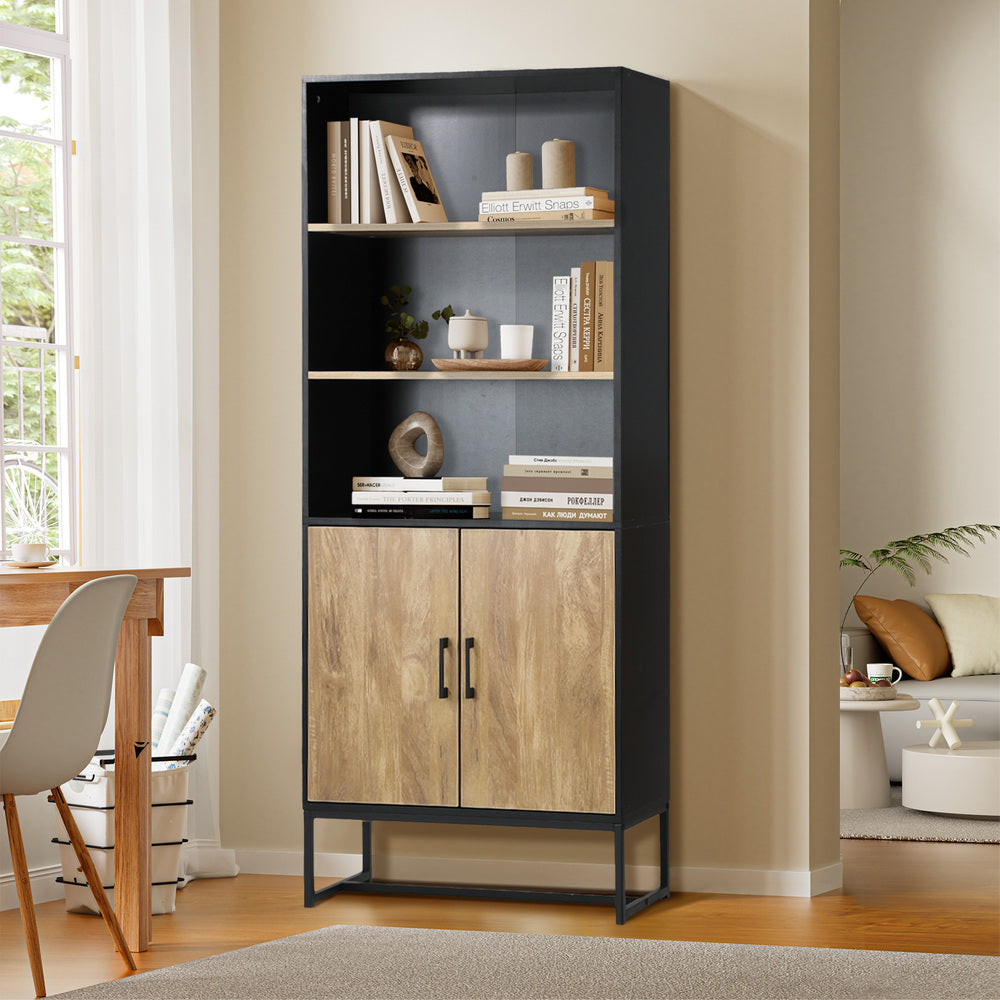 Oikiture Display Shelf 5-Tier Storage Shelves Bookcase Cupboard