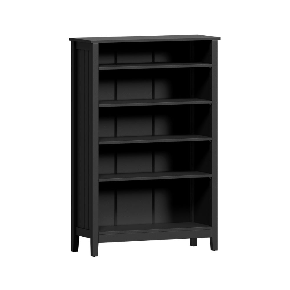Oikiture Bookshelf Bookcase Display Shelf 5-Tier Storage Cabinet Black
