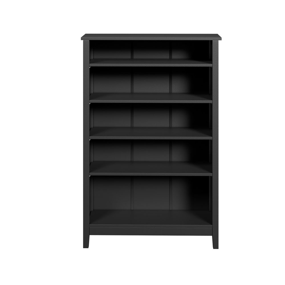 Oikiture Bookshelf Bookcase Display Shelf 5-Tier Storage Cabinet Black