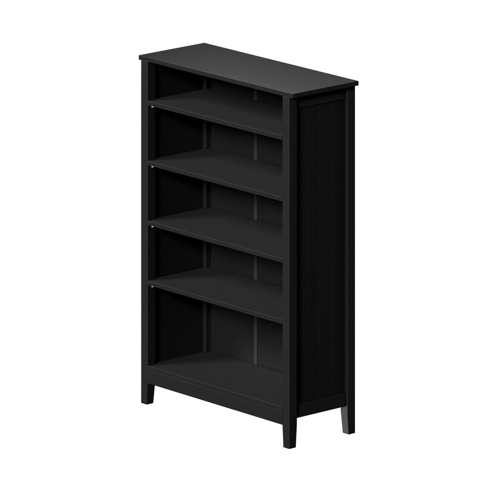 Oikiture Bookshelf Bookcase Display Shelf 5-Tier Storage Cabinet Black