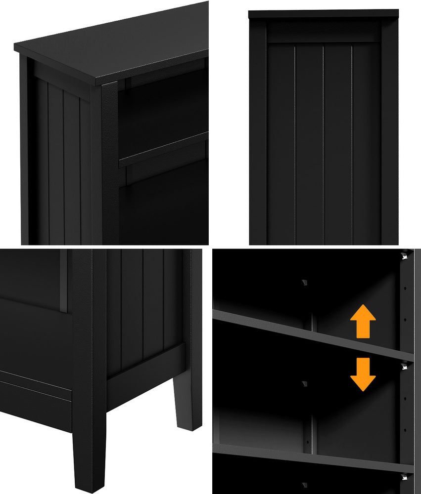 Oikiture Bookshelf Bookcase Display Shelf 5-Tier Storage Cabinet Black