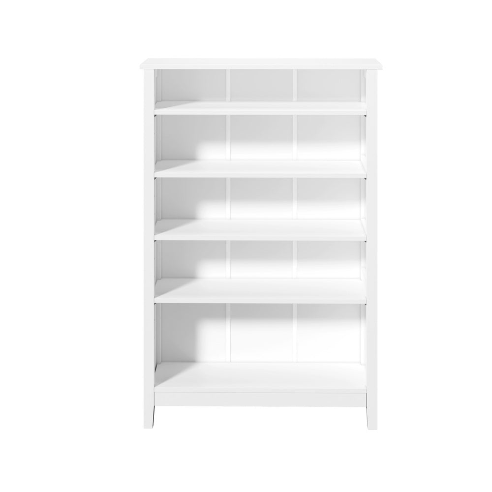 Oikiture Bookshelf Bookcase Display Shelf 5-Tier Storage Cabinet White