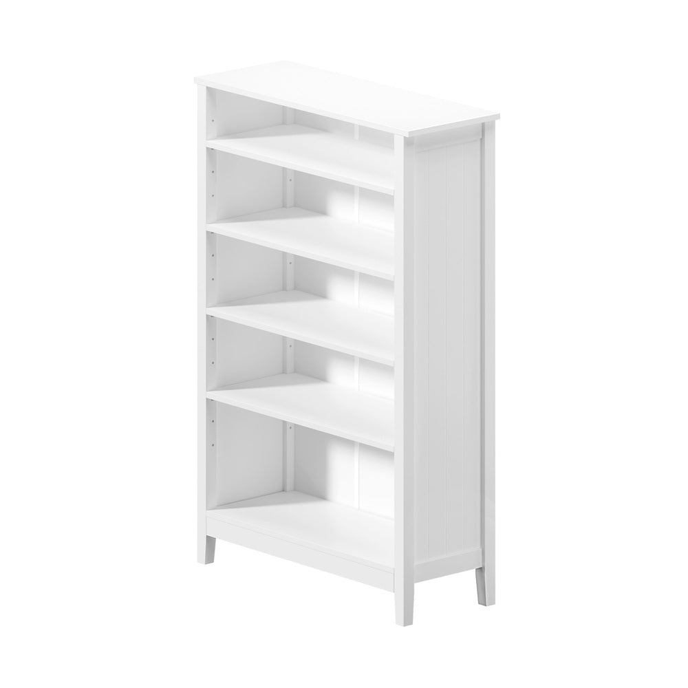 Oikiture Bookshelf Bookcase Display Shelf 5-Tier Storage Cabinet White