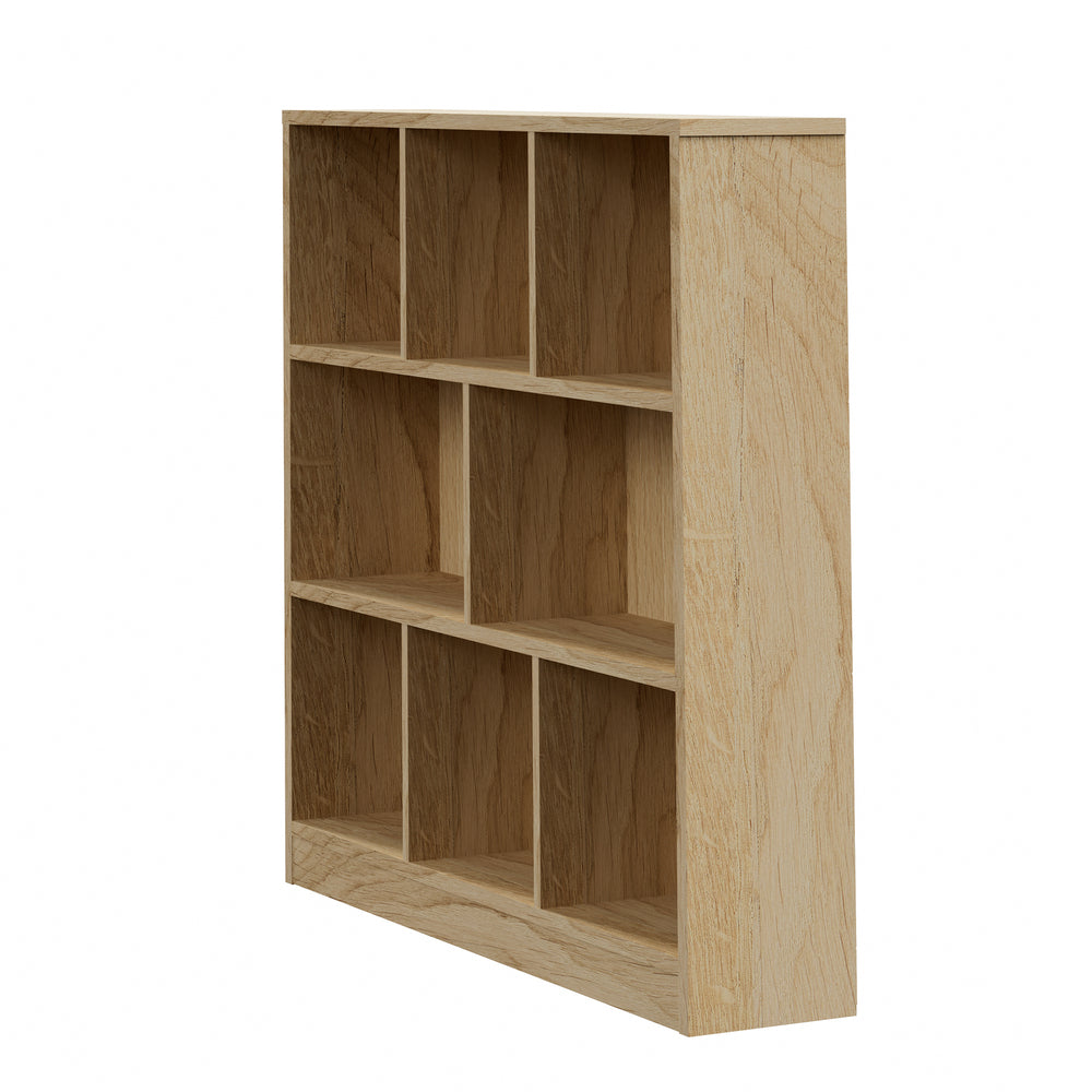 Oikiture Bookshelf Display Shelves Unit Storage Organizer Natural