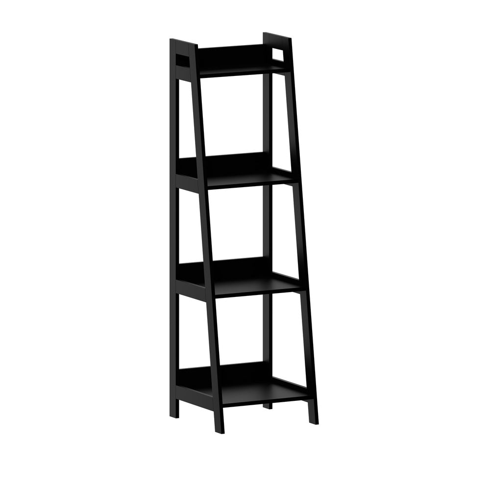 Oikiture Display Shelf 4 Tier Corner Ladder Shelves Black