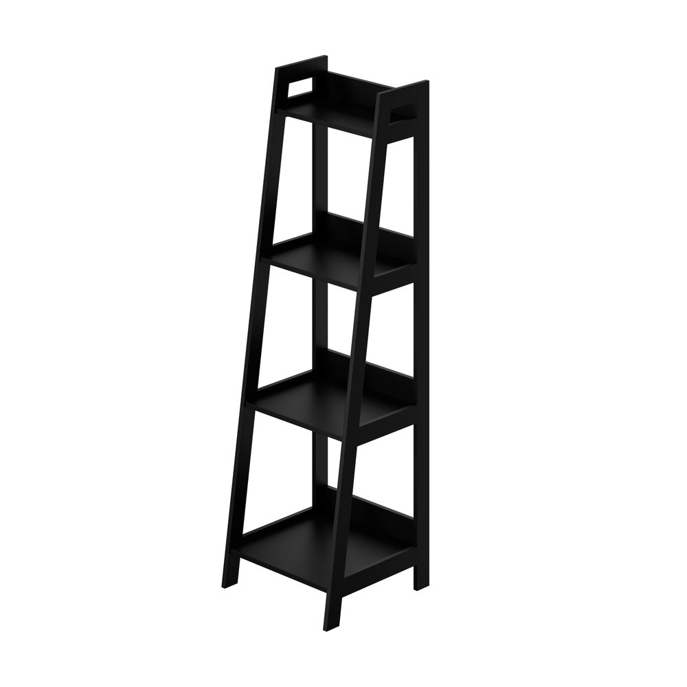 Oikiture Display Shelf 4 Tier Corner Ladder Shelves Black