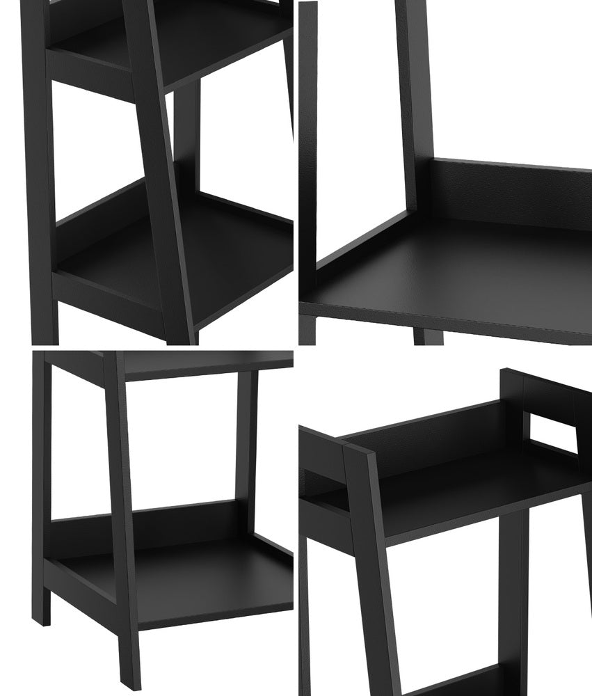 Oikiture Display Shelf 4 Tier Corner Ladder Shelves Black