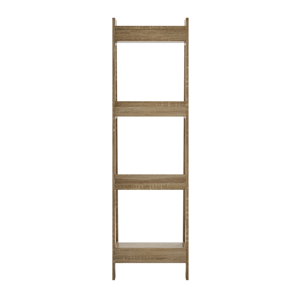 Oikiture Display Shelf 4 Tier Corner Ladder Shelves Natural