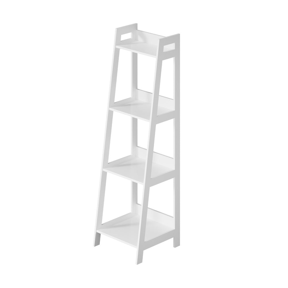 Oikiture Display Shelf 4 Tier Corner Ladder Shelves White