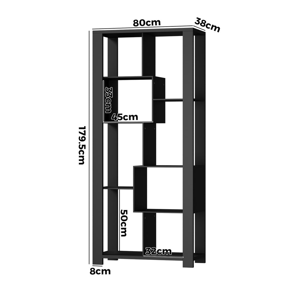 Oikiture Display Shelf Open Multi-tier Shelves Black