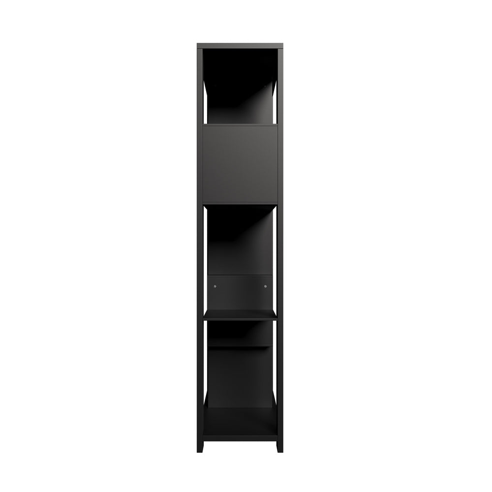 Oikiture Display Shelf Open Multi-tier Shelves Black