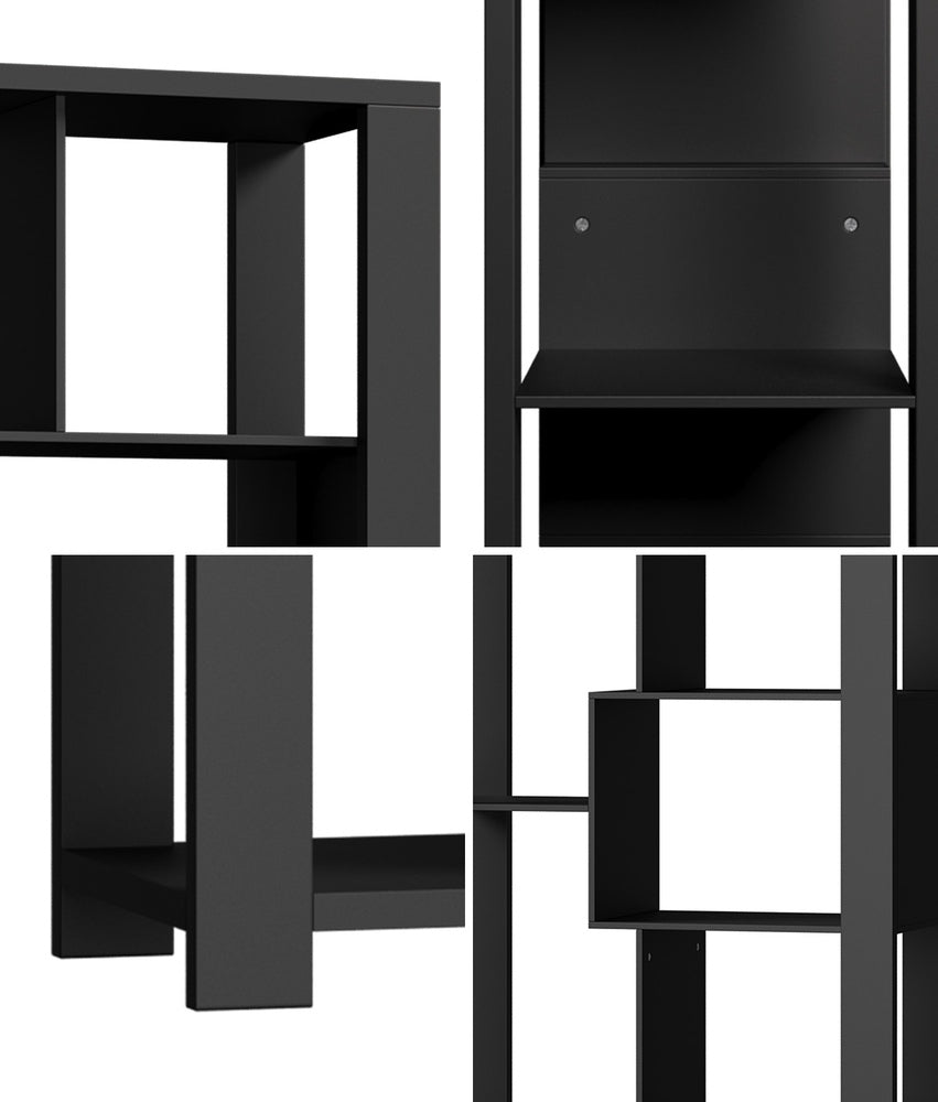 Oikiture Display Shelf Open Multi-tier Shelves Black