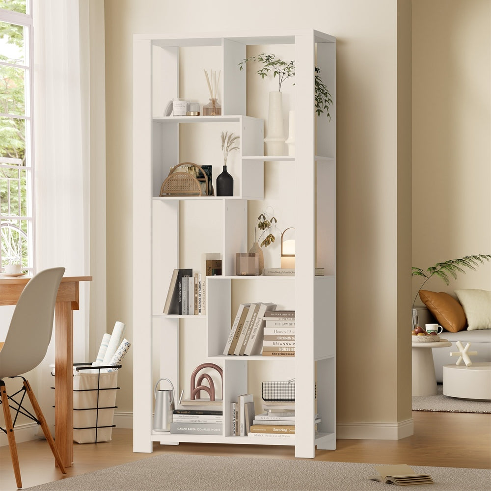 Oikiture Display Shelf Open Multi-tier Shelves White