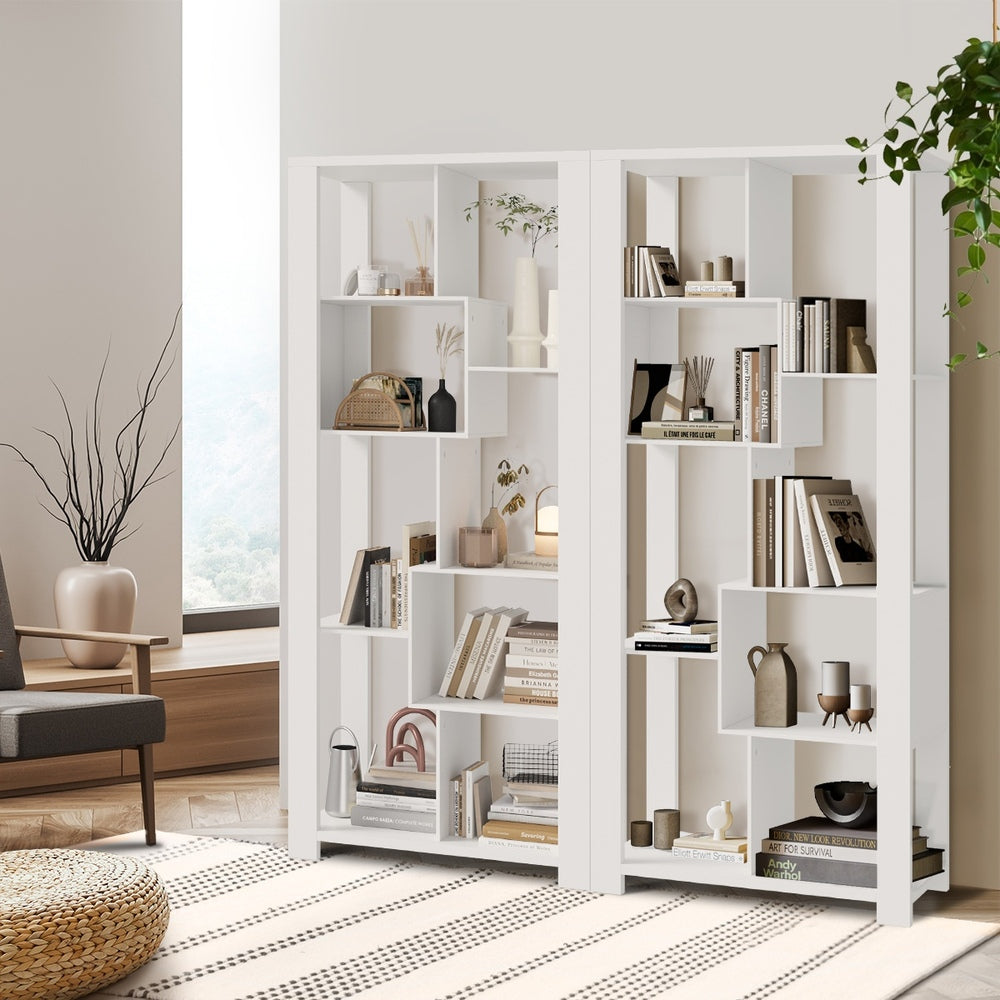 Oikiture Display Shelf Open Multi-tier Shelves White