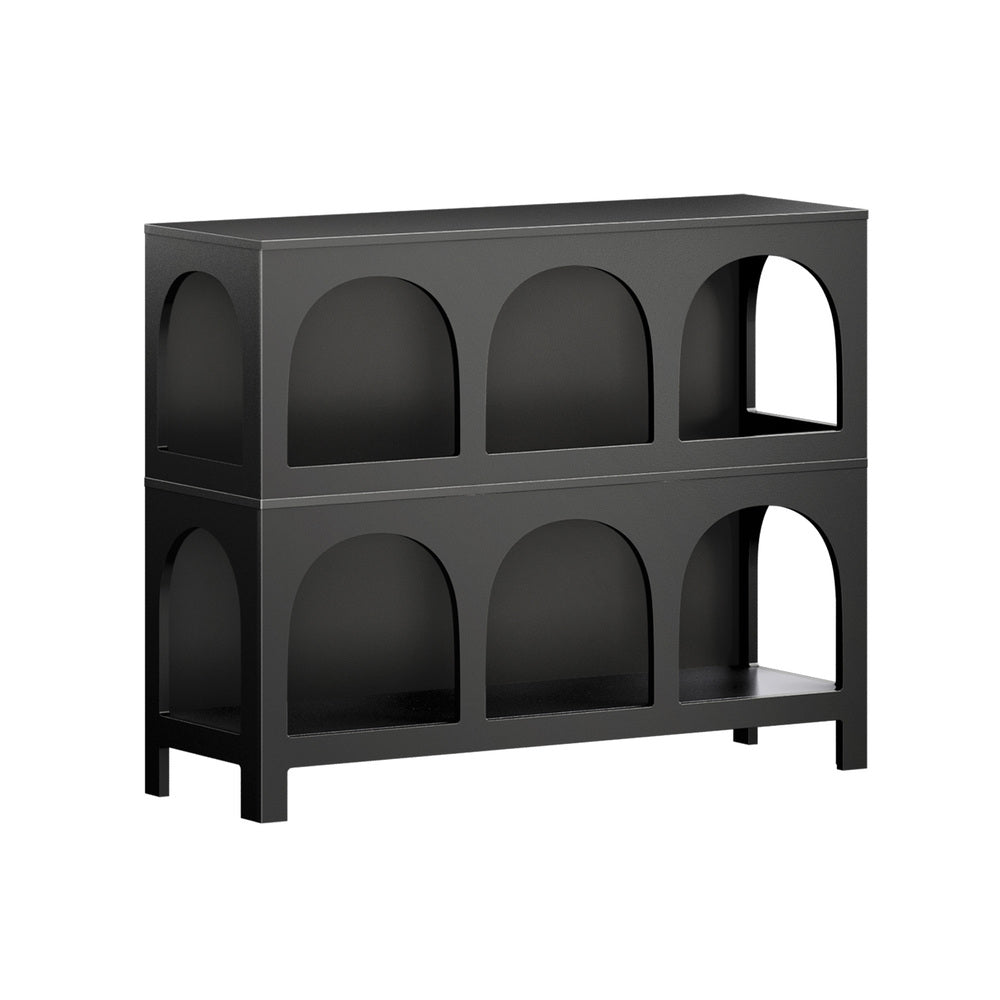 Oikiture Display Shelf Storage Stand Bookshelf Black