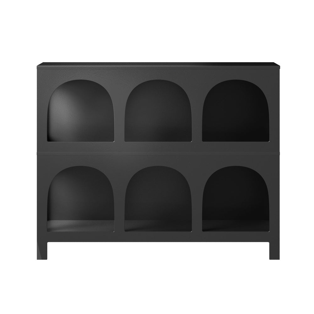 Oikiture Display Shelf Storage Stand Bookshelf Black