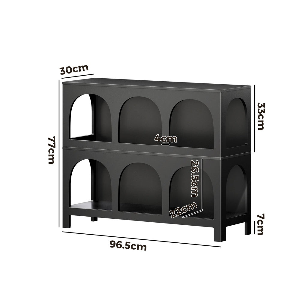 Oikiture Display Shelf Storage Stand Bookshelf Black