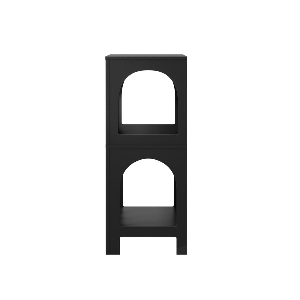 Oikiture Display Shelf Storage Stand Bookshelf Black