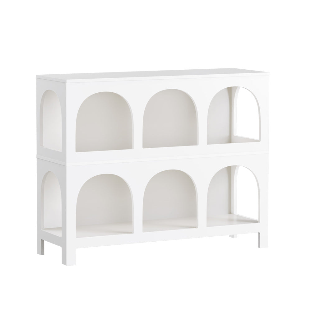 Oikiture Display Shelf Storage Stand Bookshelf White