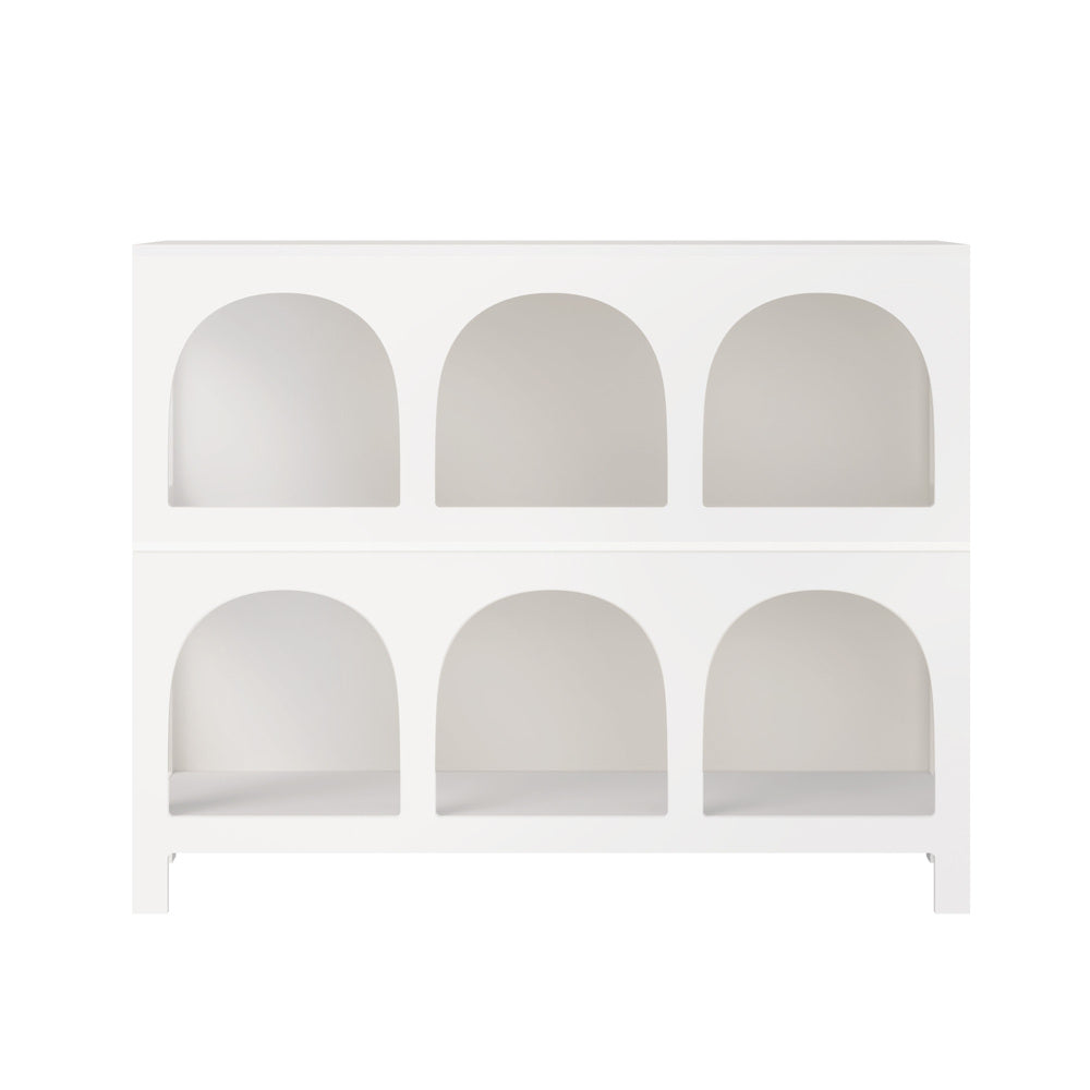 Oikiture Display Shelf Storage Stand Bookshelf White