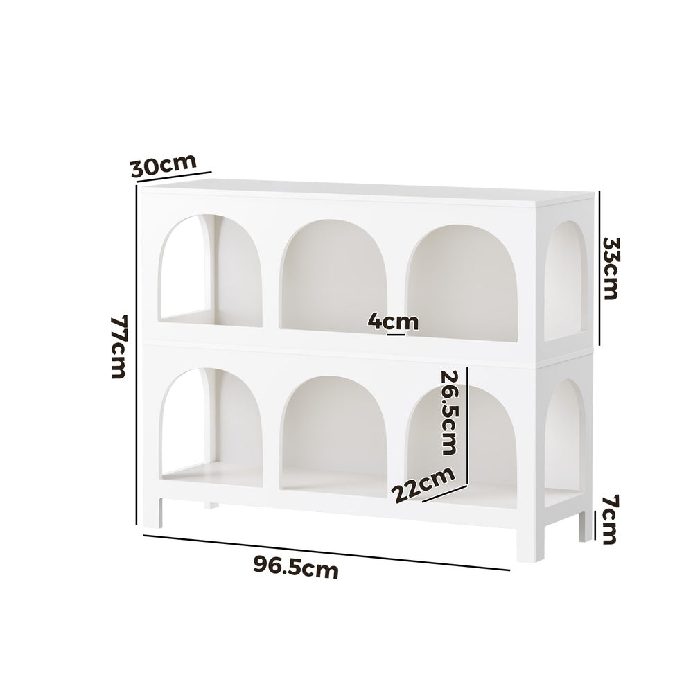 Oikiture Display Shelf Storage Stand Bookshelf White