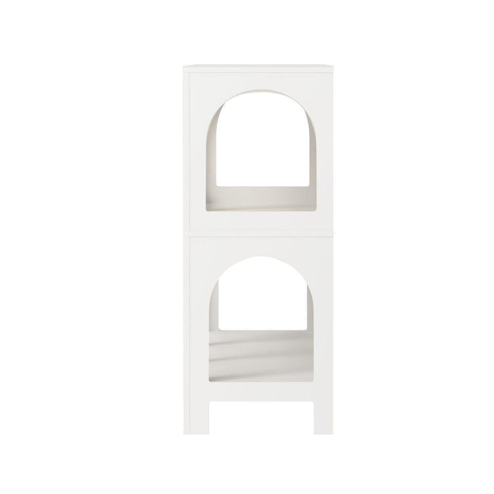 Oikiture Display Shelf Storage Stand Bookshelf White
