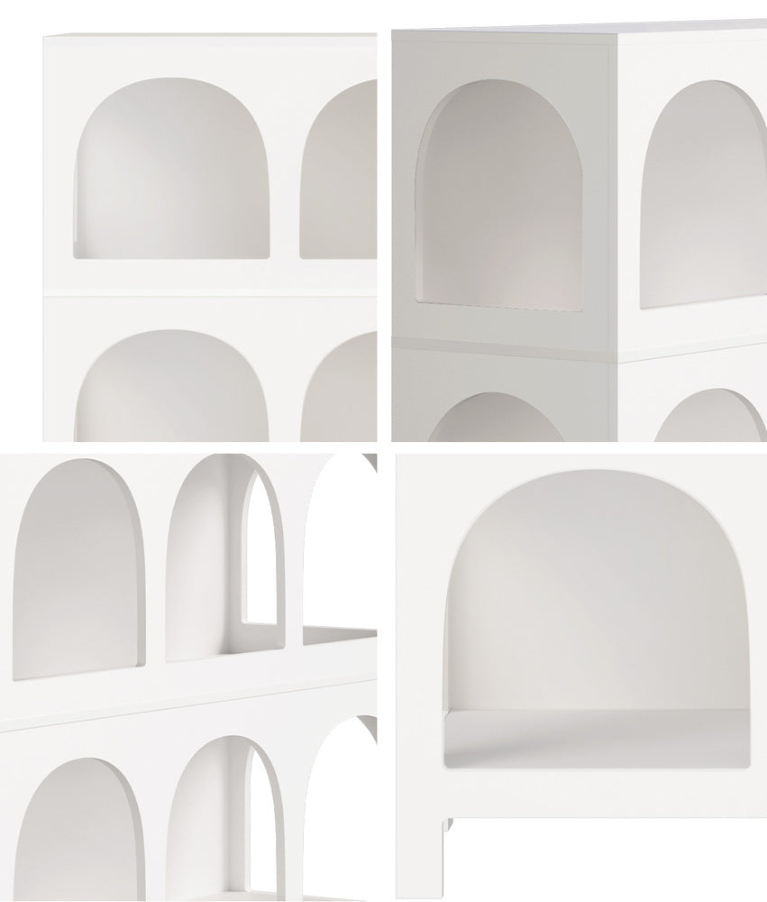 Oikiture Display Shelf Storage Stand Bookshelf White