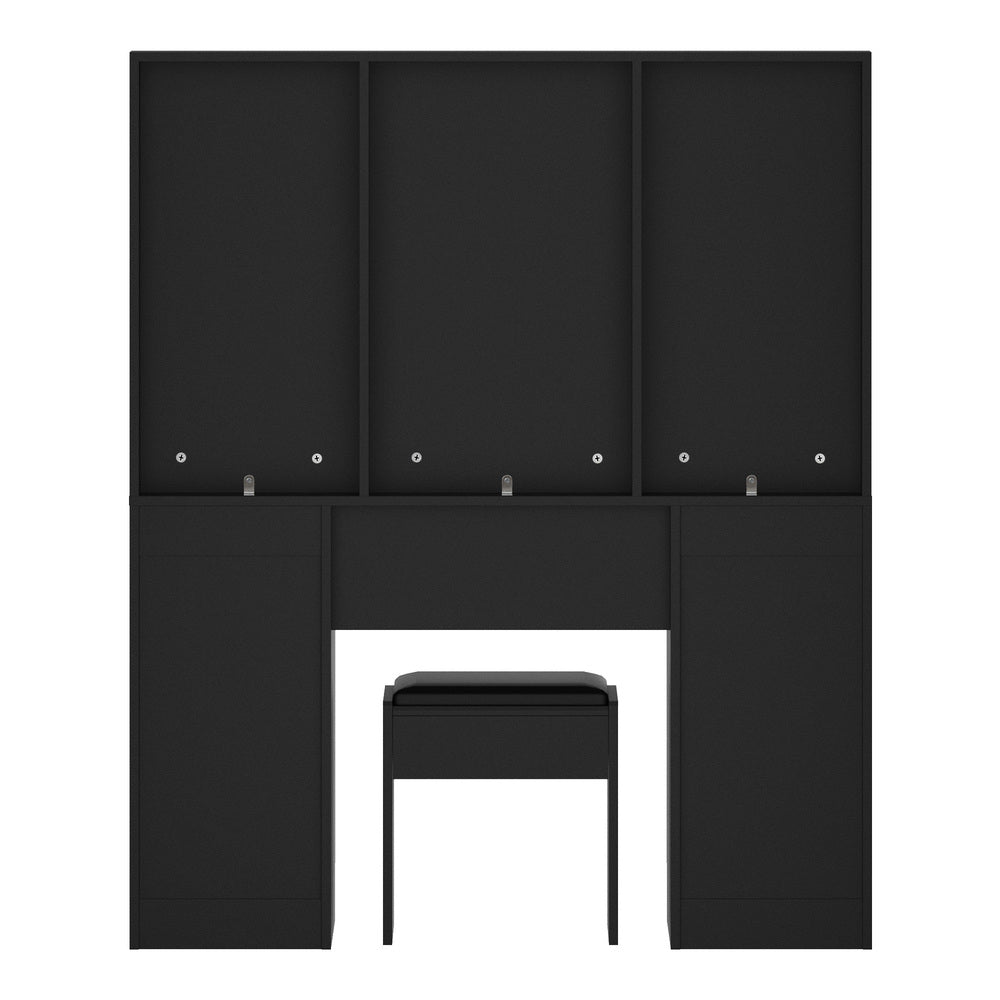 Oikiture Dressing Table Large Makeup Mirror 10 LED Bulbs Black