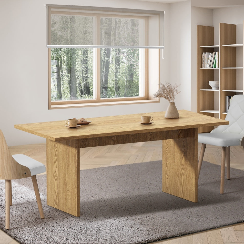 Oikiture 180cm Dining Table Rectangular Timber Natural