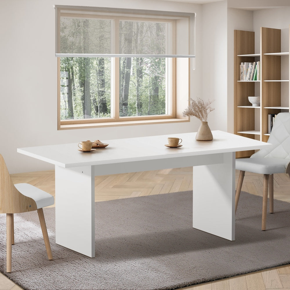 Oikiture 180cm Dining Table Rectangular Timber White
