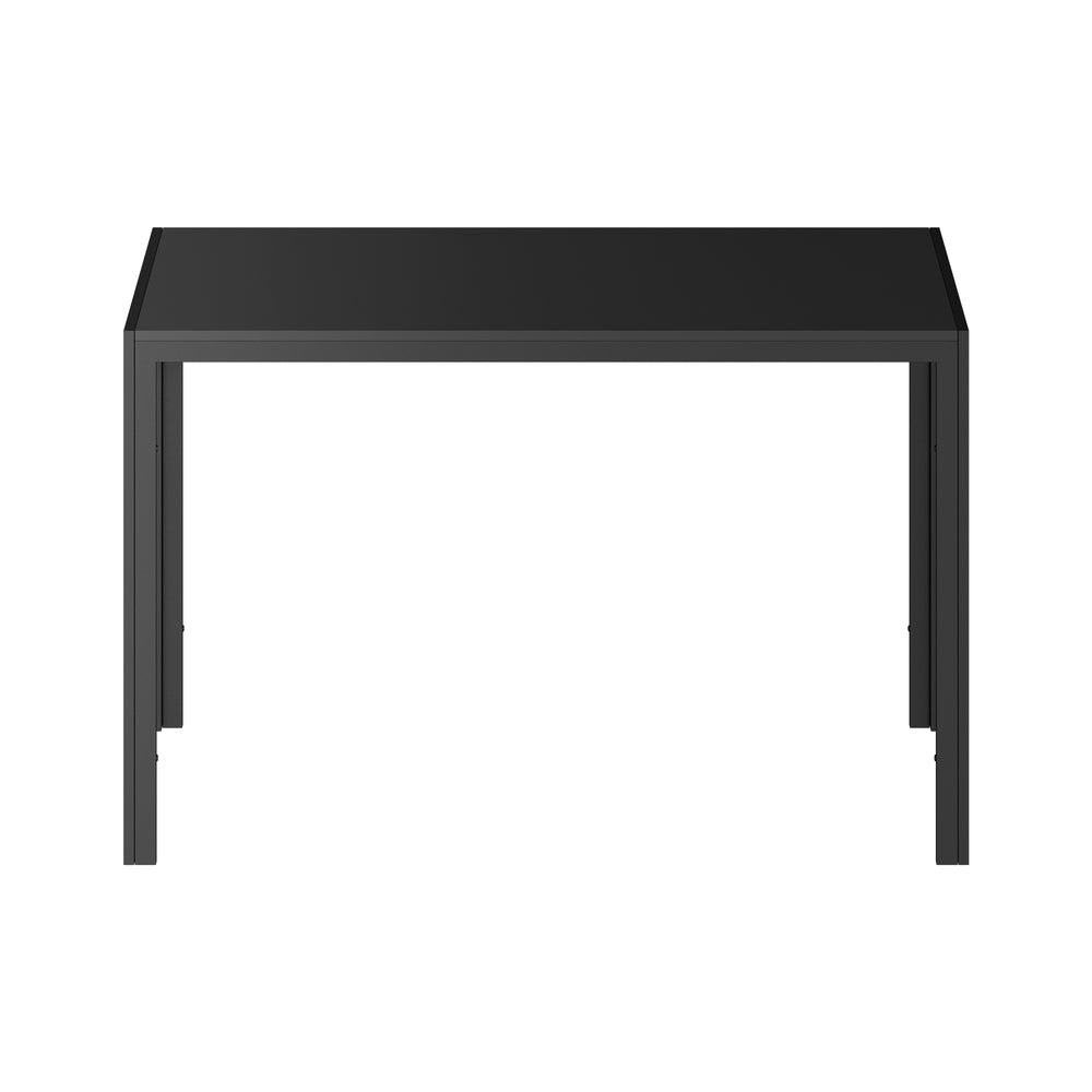 Oikiture 120cm Rectangular Dining Table with Metal Leg Black