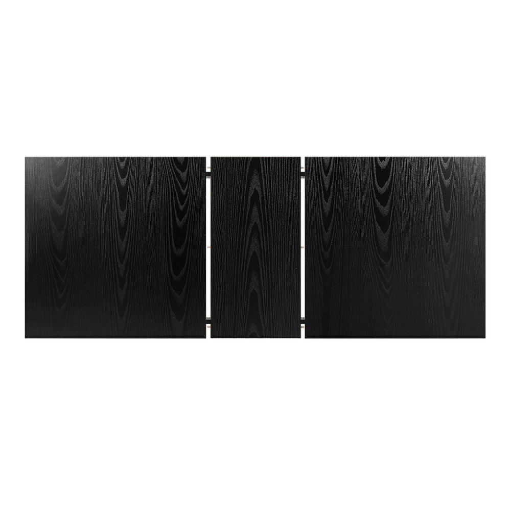 Oikiture Extendable Dining Table 1.2-1.6m Wooden Kitchen Table Black