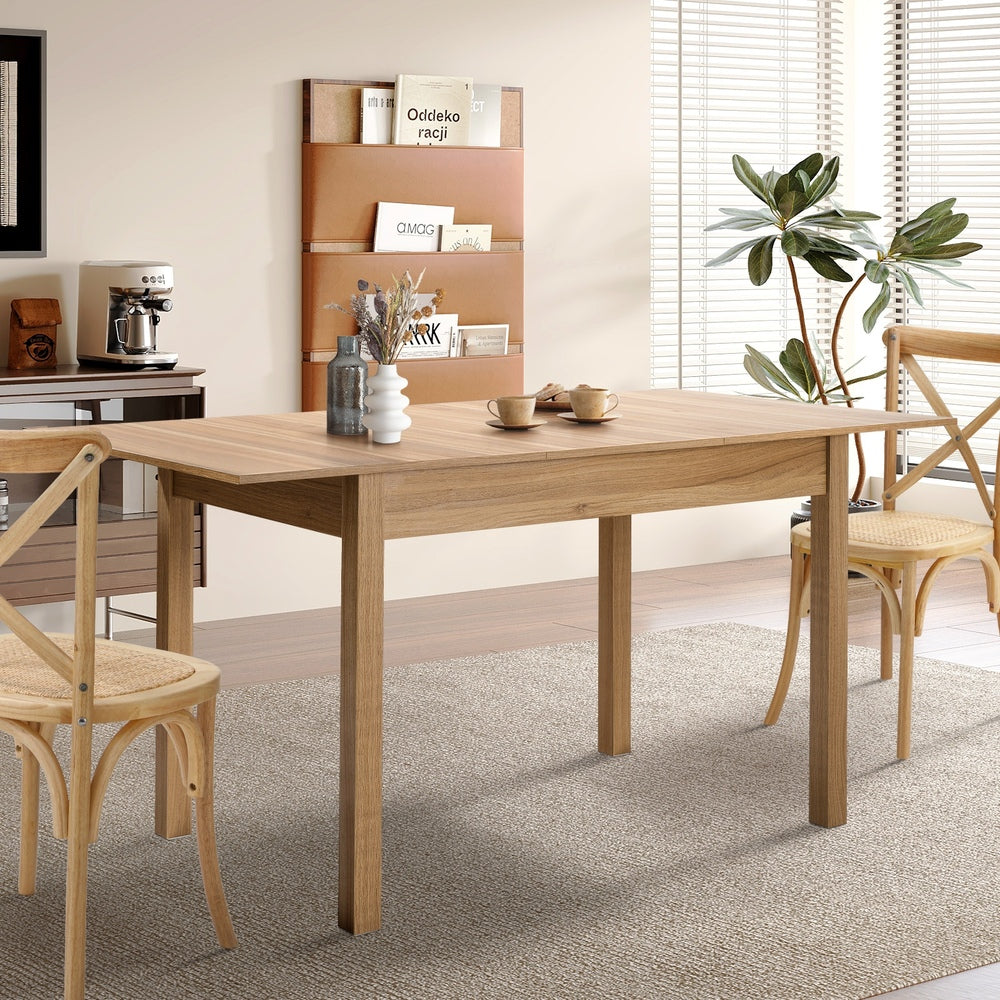 Oikiture Extendable Dining Table 1.2-1.6m Wooden Kitchen Table