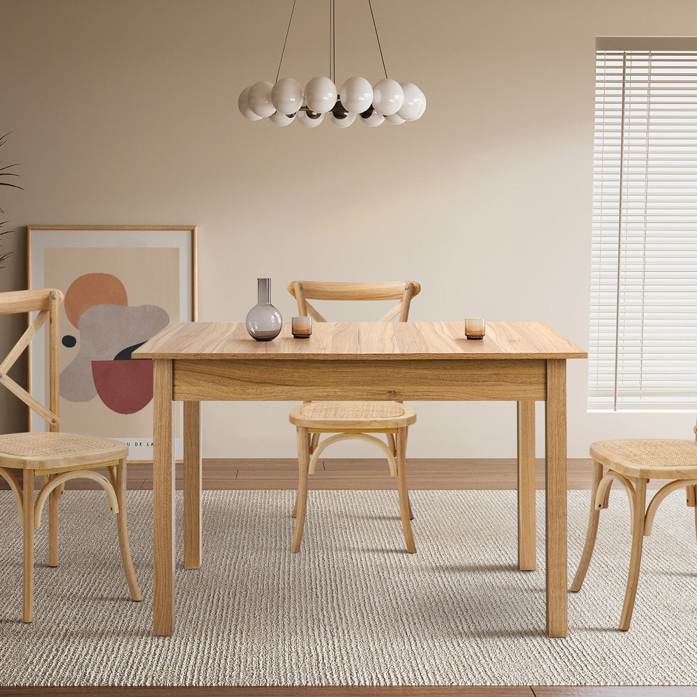 Oikiture Extendable Dining Table 1.2-1.6m Wooden Kitchen Table