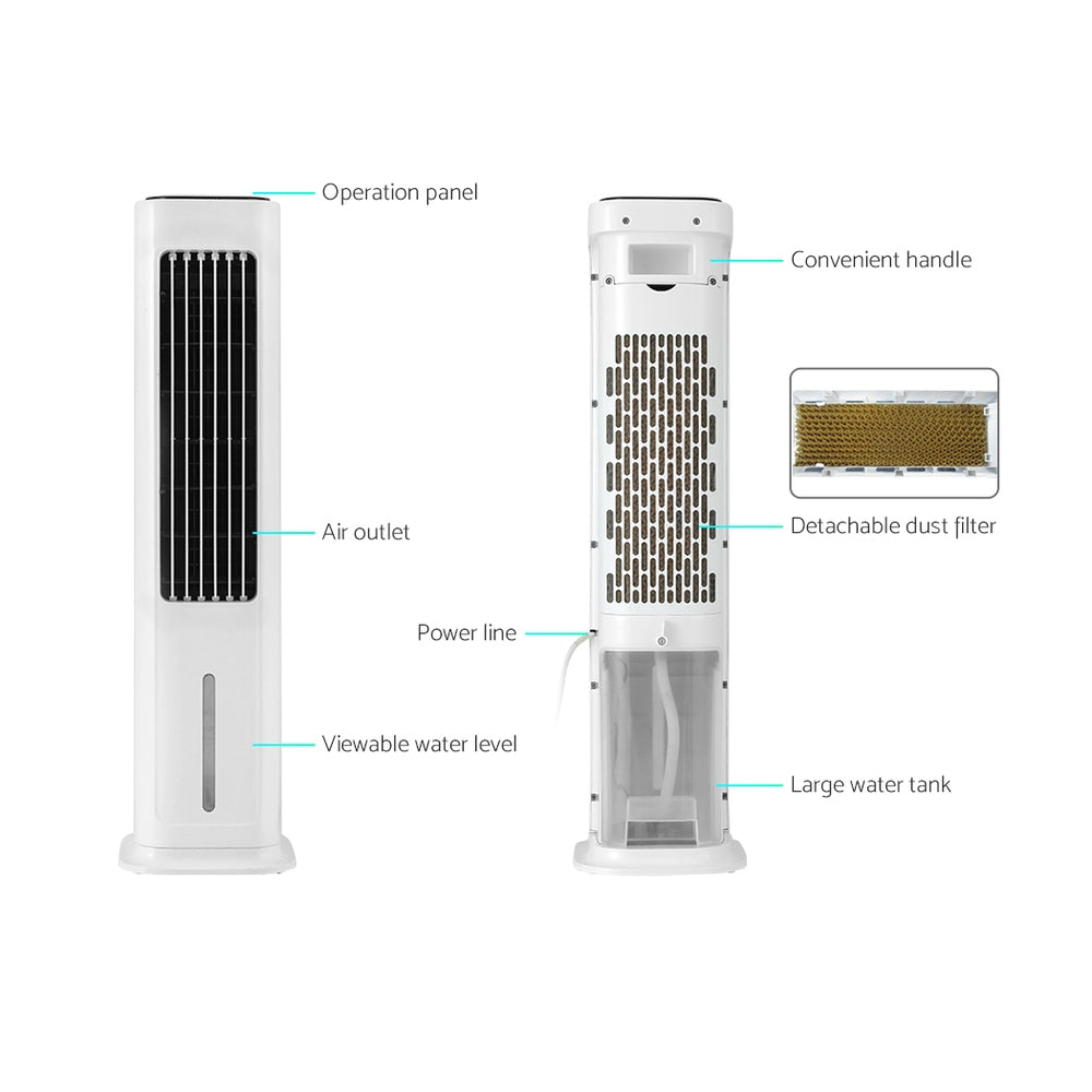Devanti 4-in-1 Portable Evaporative Air Cooler with Remote Control – 6L Humidifier and Purifier