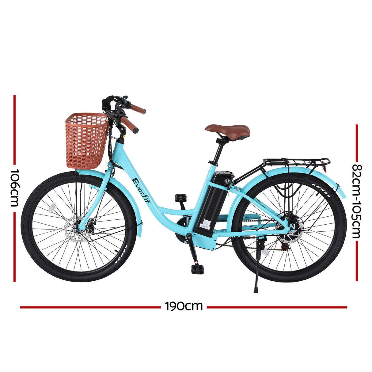 Everfit 26 Electric Bike City Bicycle eBike e-Bike Commuter w/ Battery BL