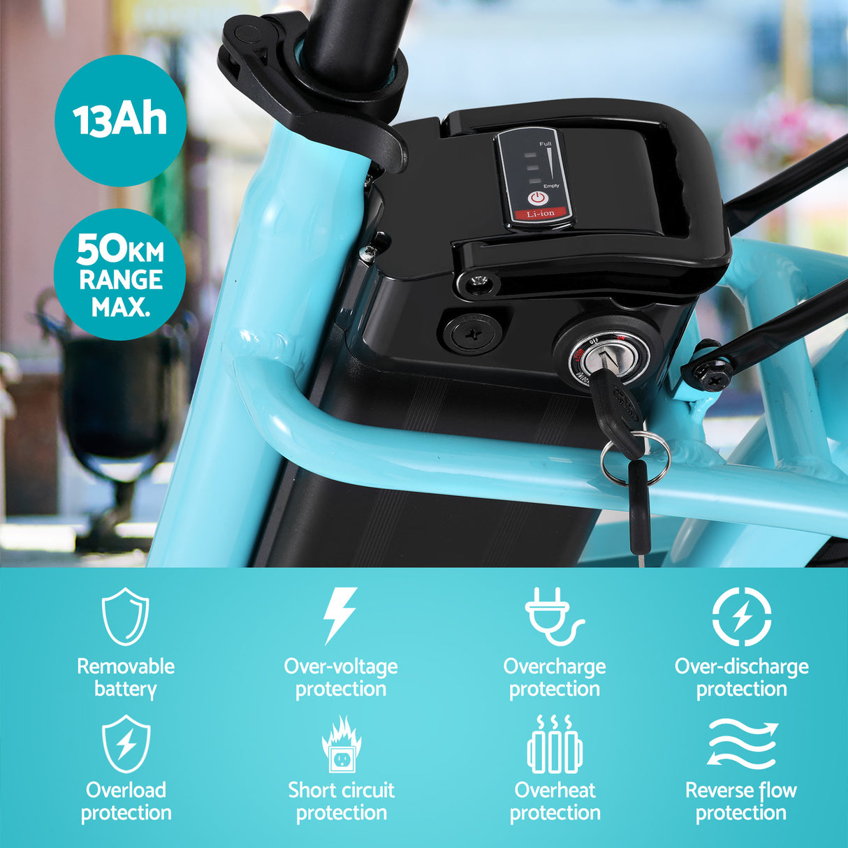 Everfit 26 Electric Bike City Bicycle eBike e-Bike Commuter w/ Battery BL