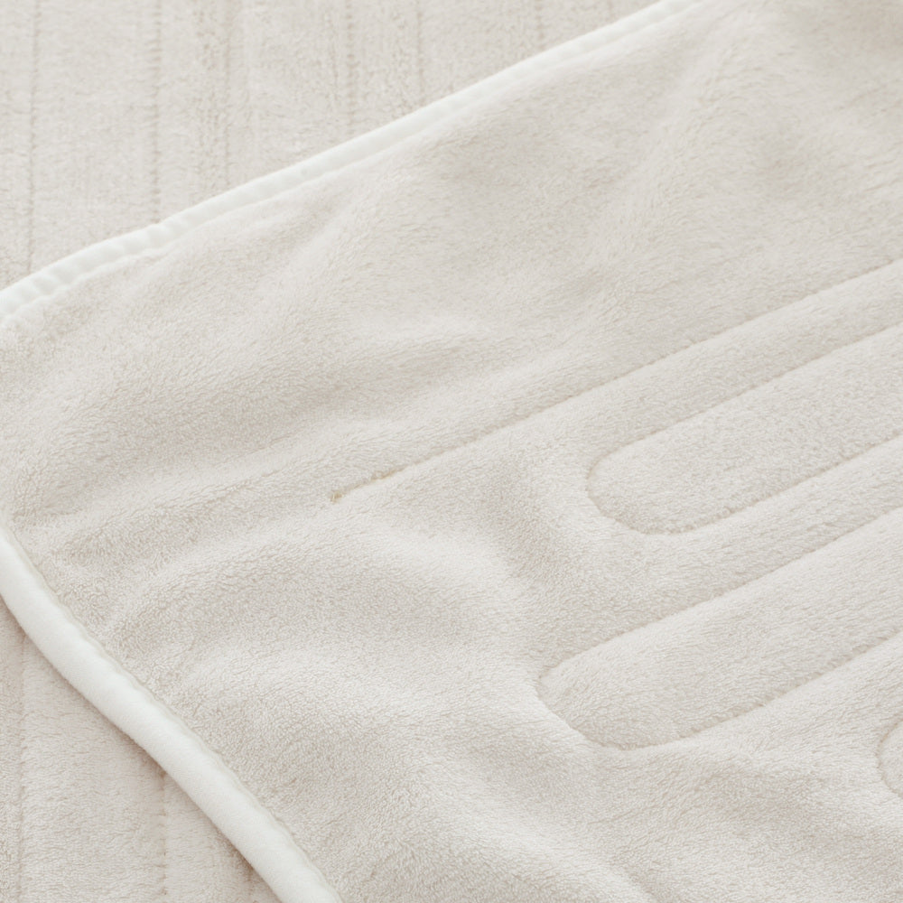 Bedra Electric Heated Throw Rug Washable Flannel Cream