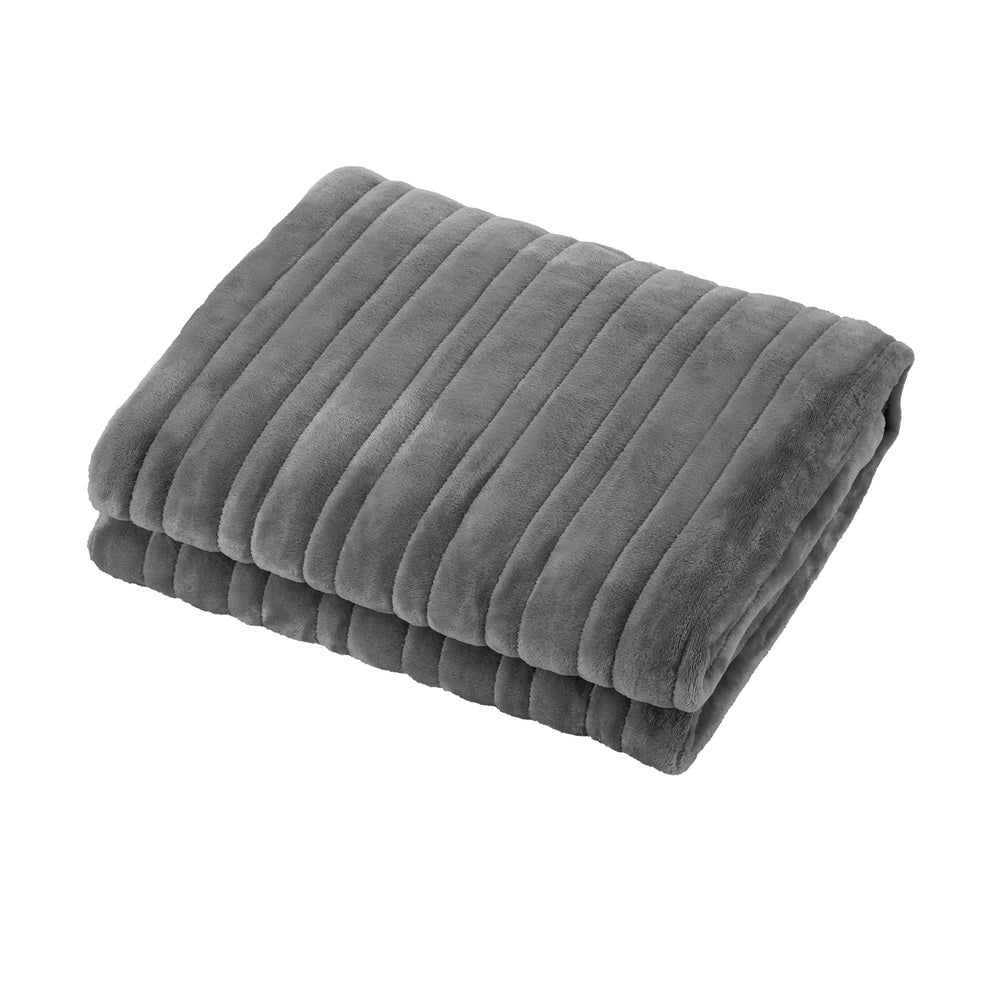 Bedra Electric Heated Throw Rug Washable Silver
