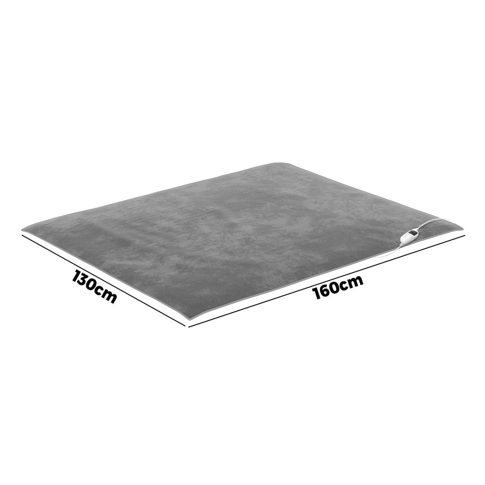 Bedra Electric Heated Throw Rug Washable Silver