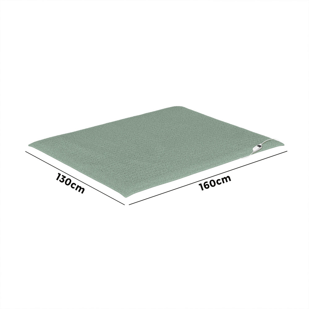 Bedra Electric Heated Blanket Washable Throw Rug Sherpa Coral Fleece Green